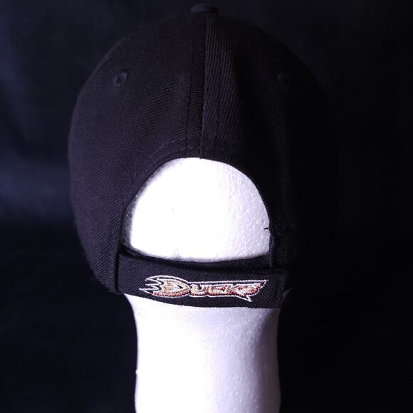 Anaheim Ducks Logo '47 Brand Clean Up Black Adjustable Strapback NHL Dad Hat Cap - Picture 4 of 8